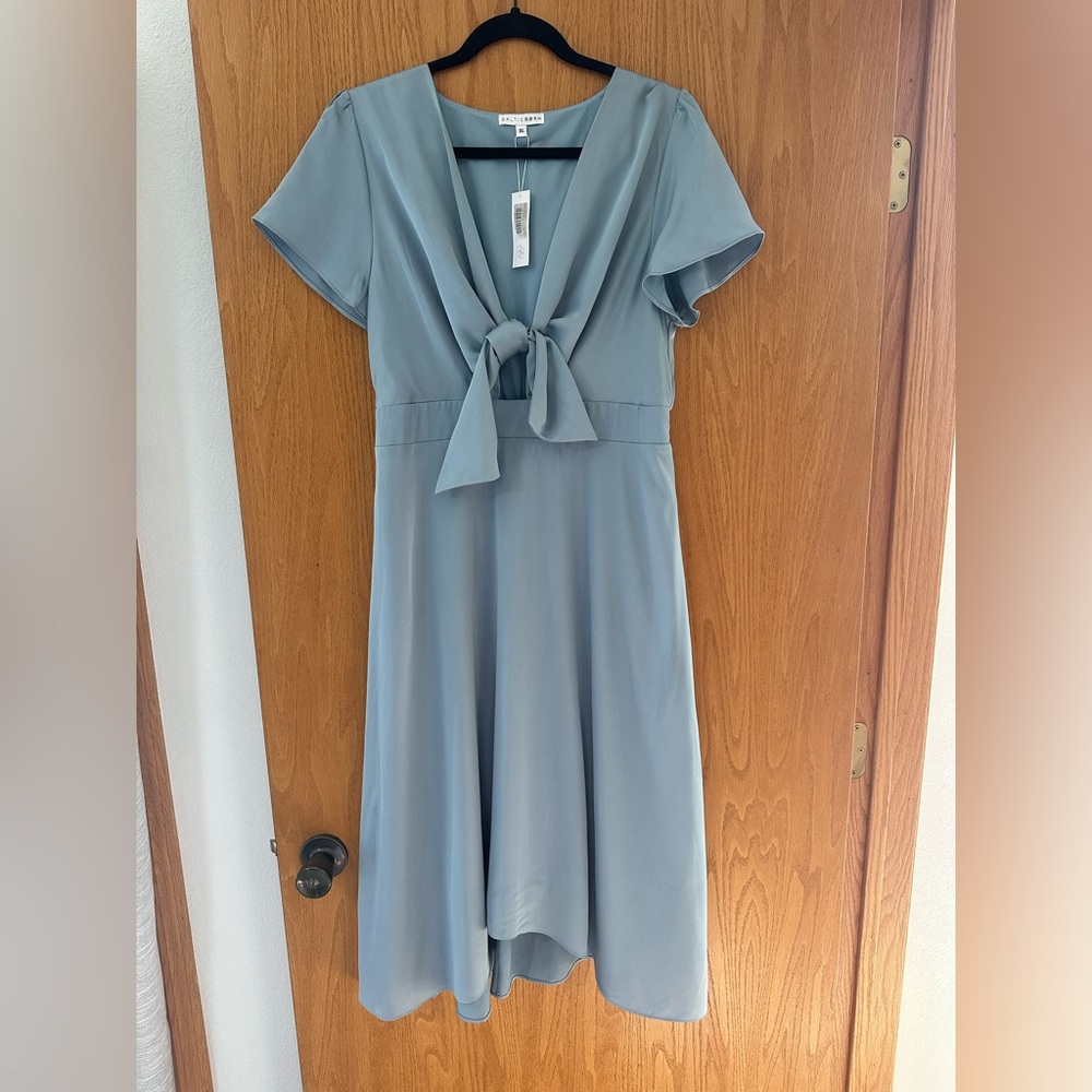 Baltic Born Poppy Satin Midi Dress | Light Blue